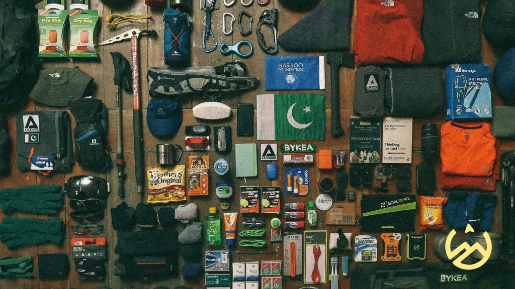 Climbing Gear Arranged on the floor