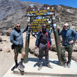 Dunstun with clients at Mt. Kilimanjaro